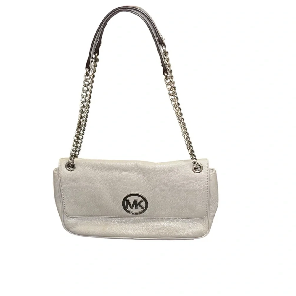 Michael Kors Gray Leather Chain Shoulder Bag Purse